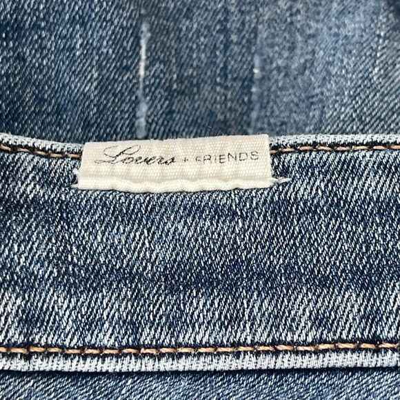 Lovers + Friends Ricky Super Distressed Mid Rise Skinny Jeans In Axis Sz 25 - Picture 11 of 16